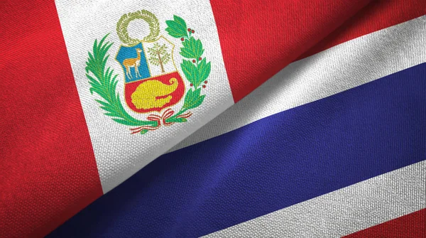 Peru and Thailand two flags textile cloth, fabric texture