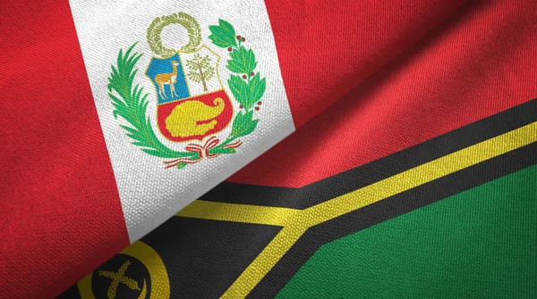 Перу і Вануату два прапори текстильна тканина, текстура тканини — стокове фото