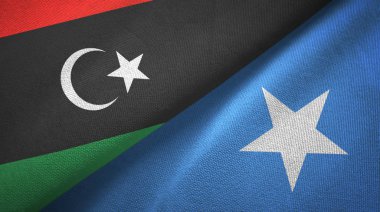 Libya ve Somali iki bayrak tekstil kumaş, kumaş doku