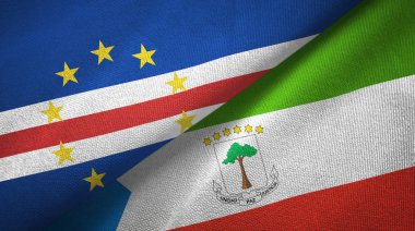 Cabo Verde ve Ekvator Ginesi iki bayraklar tekstil kumaş, kumaş doku