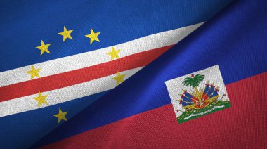 Cabo Verde ve Haiti iki bayraklar tekstil kumaş, kumaş doku