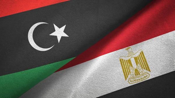 Libya and Egypt two flags textile cloth