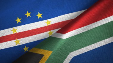 Cabo Verde ve Güney Afrika iki bayraklar tekstil kumaş, kumaş doku