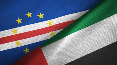 Cabo Verde ve Birleşik Arap Emirlikleri iki bayraklar tekstil kumaş, kumaş doku