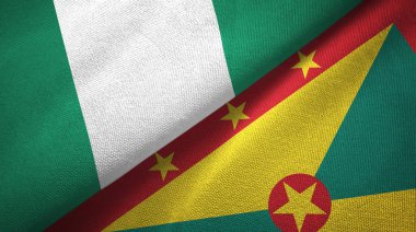 Nijerya ve Grenada iki bayrak tekstil kumaş, kumaş doku