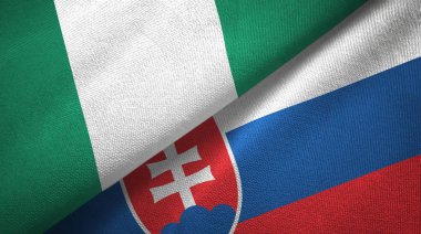 Nijerya ve Slovakya iki bayrak tekstil kumaş, kumaş doku