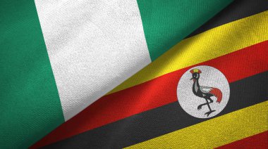 Nijerya ve Uganda iki bayraklar tekstil kumaş, kumaş doku