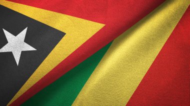 Doğu Timor ve Kongo iki bayraklar tekstil kumaş, kumaş doku 