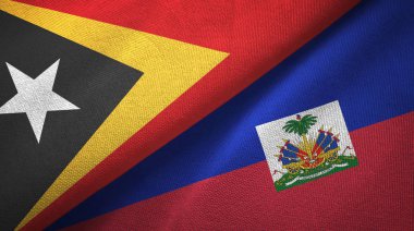 Doğu Timor ve Haiti iki bayraklar tekstil kumaş, kumaş doku