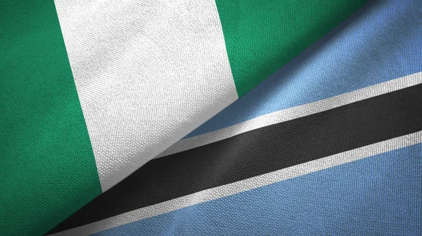 ナイジェリアとボツワナの2つの旗織物布、生地の質感 — ストック写真