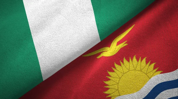 Nijerya ve Kiribati iki bayraklar tekstil kumaş, kumaş doku