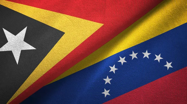 Doğu Timor ve Venezuela iki bayraktekstil kumaş, kumaş doku