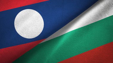 Laos ve Bulgaristan iki bayraktekstil kumaş, kumaş doku 