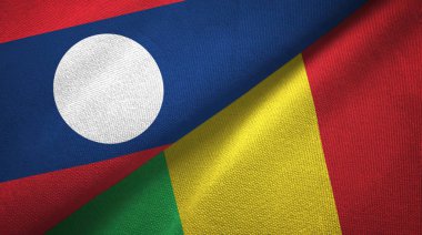 Laos ve Mali iki bayraktekstil kumaş, kumaş doku