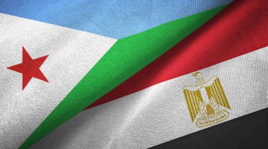 Cibuti ve Mısır iki bayrak tekstil bezi