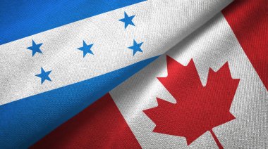 Honduras ve Kanada iki bayraklar tekstil kumaş, kumaş doku 