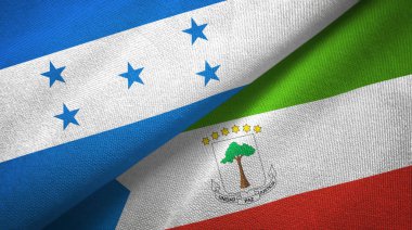 Honduras ve Ekvator Ginesi iki bayraklar tekstil kumaş, kumaş doku