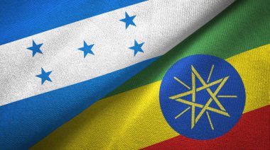 Honduras ve Etiyopya iki bayraklar tekstil kumaş, kumaş doku