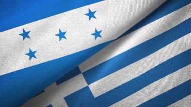Honduras ve Yunanistan iki bayraklar tekstil kumaş, kumaş doku