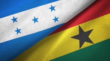 Honduras ve Gana iki bayraklar tekstil kumaş, kumaş doku