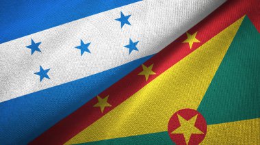 Honduras ve Grenada iki bayraktekstil kumaş, kumaş doku