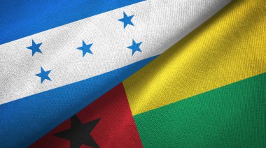 Honduras ve Gine-Bissau iki bayraklar tekstil kumaş, kumaş doku