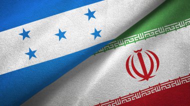 Honduras ve İran iki bayraklar tekstil kumaş, kumaş doku