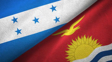 Honduras ve Kiribati iki bayraklar tekstil kumaş, kumaş doku