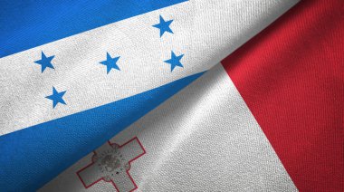 Honduras ve Malta iki bayraklar tekstil kumaş, kumaş doku
