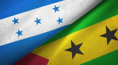 Honduras ve Sao Tome ve Principe iki bayraktekstil kumaş, kumaş doku