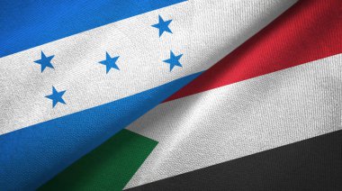Honduras ve Sudan iki bayrak tekstil kumaş, kumaş doku
