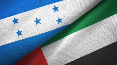 Honduras ve Birleşik Arap Emirlikleri iki bayrak tekstil kumaş, kumaş doku