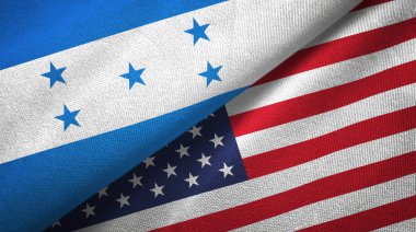 Honduras ve Amerika Birleşik Devletleri iki bayraklar tekstil kumaş, kumaş doku