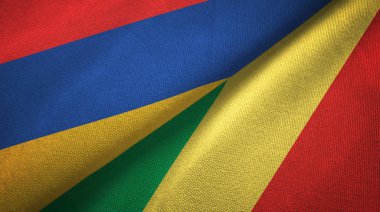 Ermenistan ve Kongo iki bayrak tekstil kumaş, kumaş doku 