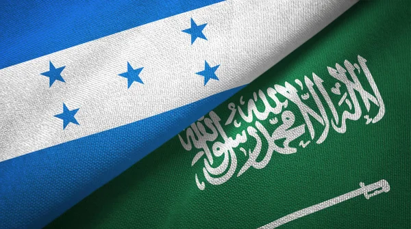 Honduras and Saudi Arabia flags textile cloth