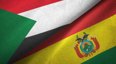 Sudan ve Bolivya iki bayrak tekstil kumaş, kumaş doku 