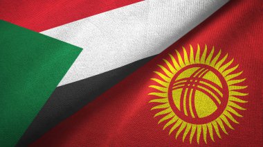 Sudan ve Kırgızistan iki bayrak tekstil kumaş, kumaş doku