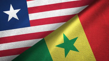 Liberya ve Senegal iki bayraktekstil kumaş, kumaş doku