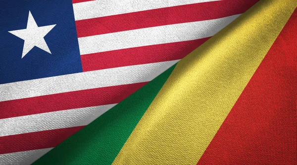 Liberya ve Kongo iki bayraklar tekstil kumaş, kumaş doku 