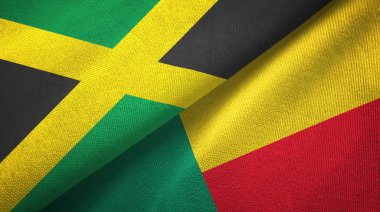 Jamaika ve Benin iki bayraktekstil kumaş, kumaş doku 