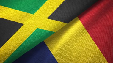 Jamaika ve Çad iki bayraklar tekstil kumaş, kumaş doku 