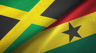 Jamaika ve Gana iki bayraktekstil kumaş, kumaş doku