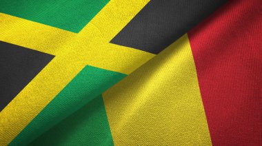 Jamaika ve Mali iki bayraklar tekstil kumaş, kumaş doku