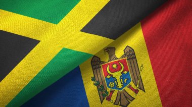 Jamaika ve Moldova iki bayraktekstil kumaş, kumaş doku