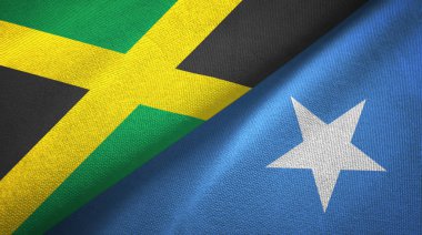 Jamaika ve Somali iki bayrak tekstil kumaş, kumaş doku