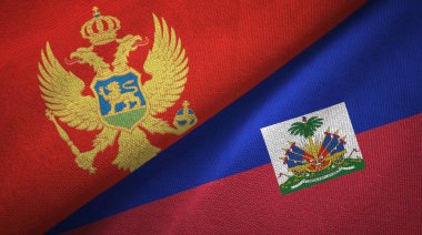 Karadağ ve Haiti iki bayraktekstil kumaş, kumaş doku