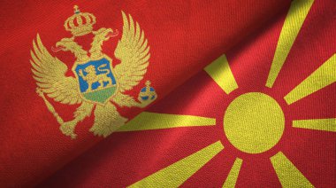 Karadağ ve Makedonya'ya iki bayrak tekstil bezi, kumaş dokusu