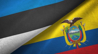 Estonya ve Ekvador iki bayraklar tekstil kumaş, kumaş doku
