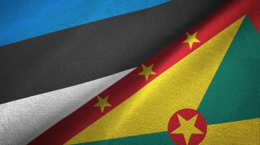 Estonya ve Grenada iki bayraktekstil kumaş, kumaş doku