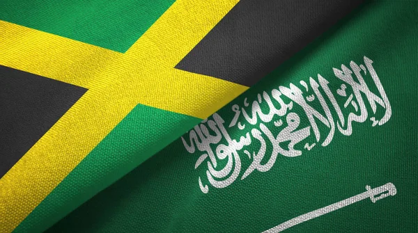 Jamaica and Saudi Arabia flags textile cloth